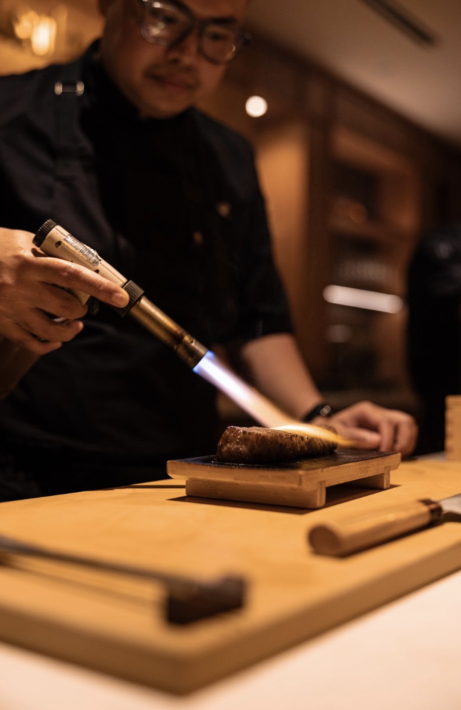 Wagyu finished with a torch